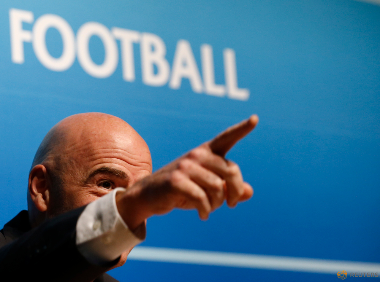 UEFA General Secretary Gianni Infantino gestures during a news conference after an Executive Committee meeting at the UEFA headquarters in Nyon, Switzerland, January 22, 2016.  
