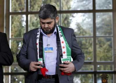 Mohamed Alloush of the Jaysh al Islam and member of the delegation of the High Negotiations Committee (HNC) attends a news conference after a meeting with U.N. mediator Staffan de Mistura during Syria peace talks at the United Nations in Geneva, Switzerland, March 22, 2016. Mohamed Alloush of the Jaysh al Islam and member of the delegation of the High Negotiations Committee (HNC) attends a news conference after a meeting with U.N. mediator Staffan de Mistura during Syria peace talks at the United Nations in Geneva, Switzerland, March 22, 2016.