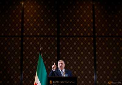 Riad Hijab, chief coordinator High Negotiations Committee (HNC) attends a news conference aside of Syria peace talks in Geneva, Switzerland, April 19, 2016. Riad Hijab, chief coordinator High Negotiations Committee (HNC) attends a news conference aside of Syria peace talks in Geneva, Switzerland, April 19, 2016.