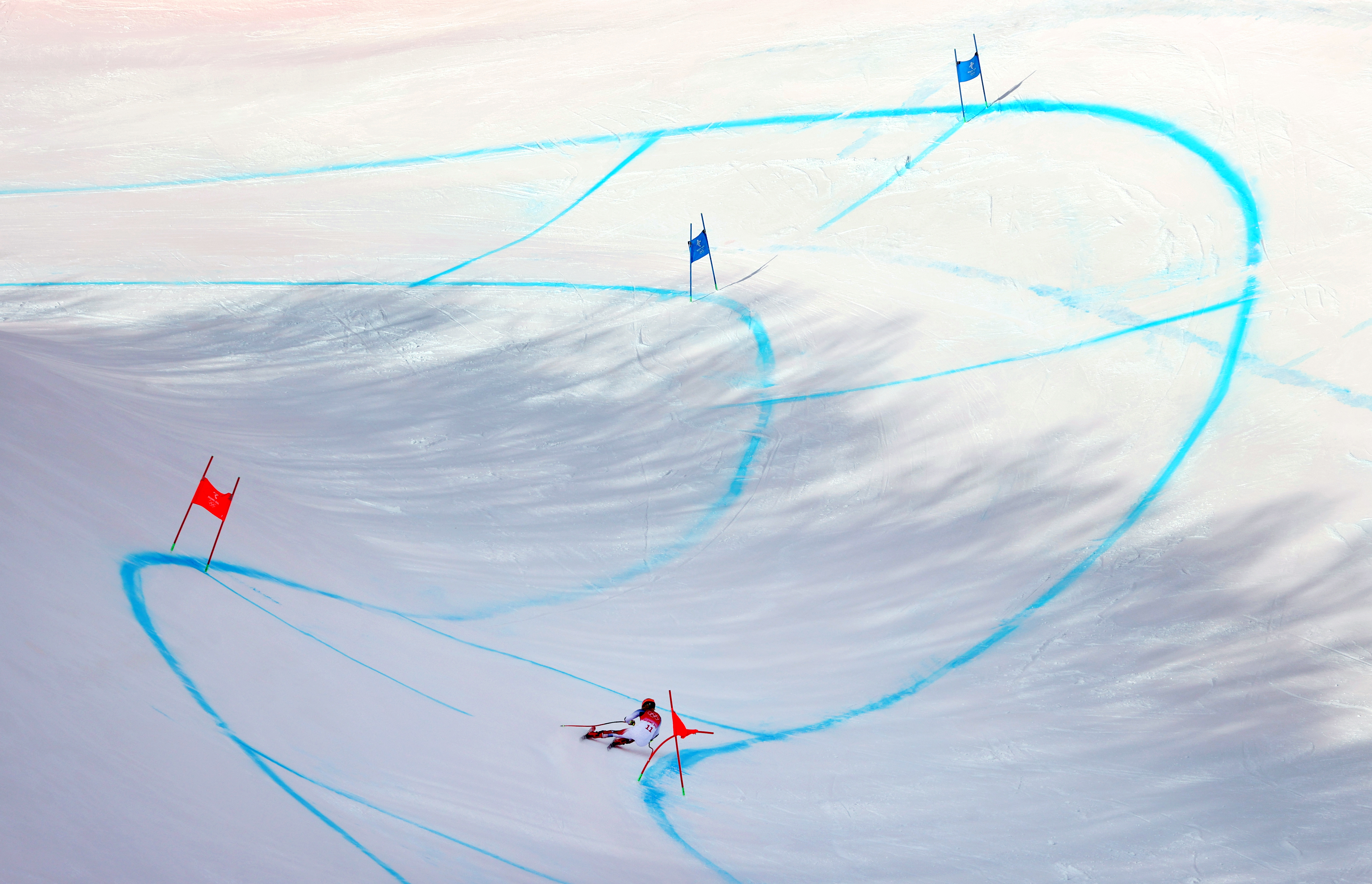 2022 Beijing Olympics - Alpine Skiing - Women's Super-G - National Alpine Skiing Centre, Yanqing district, Beijing, China - February 11, 2022. Mikaela Shiffrin of the United States in action. REUTERS/Denis Balibouse