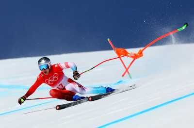 2022 Beijing Olympics - Alpine Skiing - Men's Downhill - National Alpine Skiing Centre, Yanqing district, Beijing, China - February 7, 2022. Marco Odermatt of Switzerland in action. REUTERS/Denis Balibouse