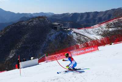 2022 Beijing Olympics - Alpine Skiing - Men's Slalom Run 2 - National Alpine Skiing Centre, Yanqing district, Beijing, China - February 16, 2022. Clement Noel of France in action. REUTERS/Denis Balibouse