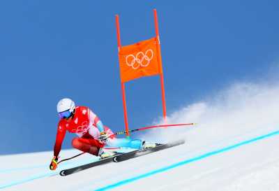 2022 Beijing Olympics - Alpine Skiing - Women's Alpine Combined Downhill - National Alpine Skiing Centre, Yanqing district, Beijing, China - February 17, 2022. Wendy Holdener of Switzerland in action. REUTERS/Denis Balibouse